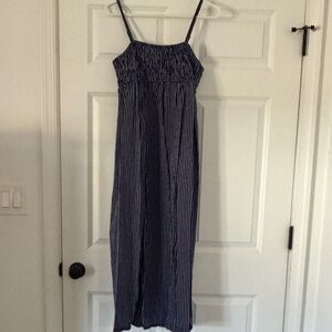 a new day Navy and White Striped Maxi Dress